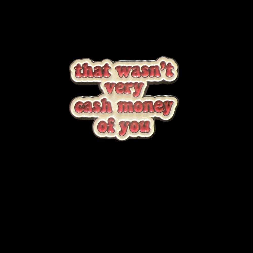Red and Cream enamel pin